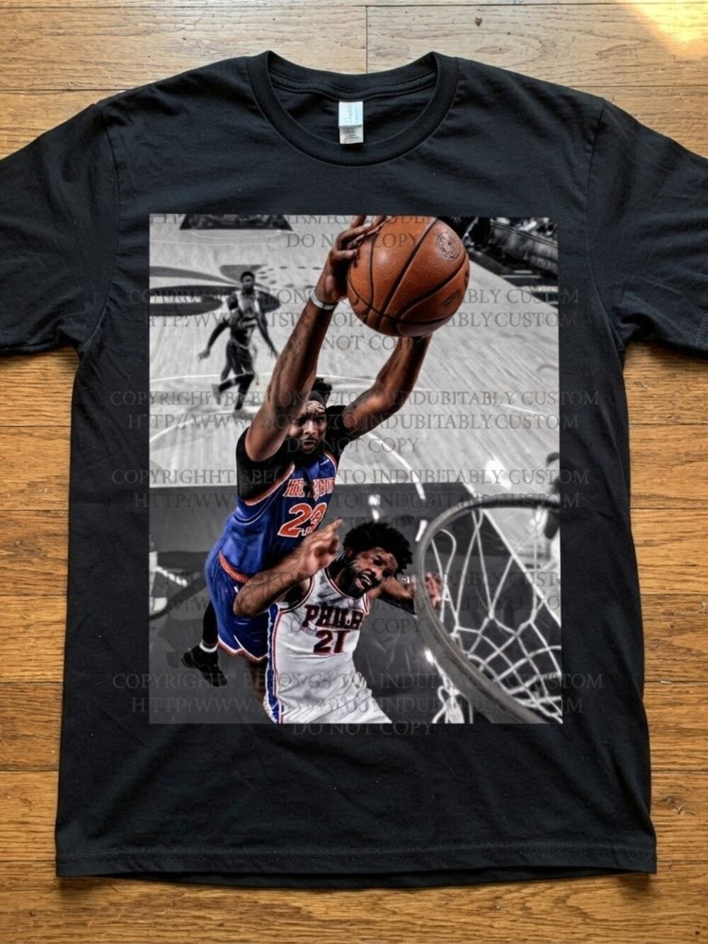 Mitchell Robinson Dunk vs Joel Embiid New York Basketball Graphic T-Shirt